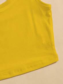 Top tank corto unicolor - Amarillo - Ver 4