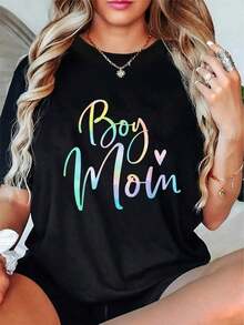 Camiseta Tie Dye 100% Algodón para Mamá de Niños, Regalo para Mamá, Transpirable y Cómoda - Negro - Ver 5
