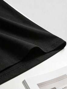 1 pieza de ropa de mujer, camiseta negra con estampado de terapia de gimnasio, camisetas, top blanco, camisetas gráficas para mujer, camiseta unisex casual de cuello redondo, tela ligera de 180 g/m², lavable a máquina, para primavera/verano/otoño, Halloween, Navidad, Día de San Valentín, 180 g, 100% algodón. - Negro - Ver 5