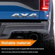 4X4 Emblem, 4x4 Decals For Trucks, 3D Decal Emblem Logo Sticker Nameplate Badge, Auto Accessories Car Side Fender Rear Trunk Badge Tailgate Sticker Decals Universal For Most Vehicles - 銀 - 查看 3