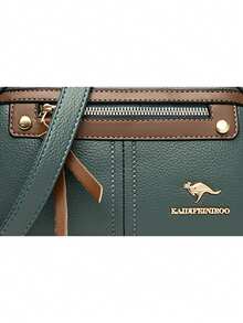 Fashion Retro Women's Shoulder Bag Girls High Quality Soft Leather Crossbody Bags Solid Color Simple Female Messenger Bag - Green - View 8