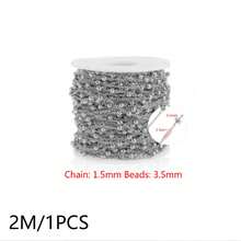 2米304不锈钢镀18K金珠链，带珠珠的球链，适用于DIY珠宝制作 - 鏈條 - 查看 15