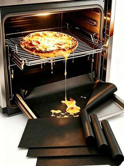 3/2/1 Pcs Oven Liners, Easy To Clean Oven/Stovetop Bottom Protective Mats, Non-Stick Heat Resistant Baking Mats For Home And Outdoor Camping Grilling, Durable Thickened Oven Liners, Stove Protectors, Grill Mats, Anti-Spill Pads, Oven And Microwave Mats, Kitchen Supplies, Easy Clean Oven Protectors, Salvamanteles, Valentine's Day, New Year's Eve, DIY Desserts, Kitchen