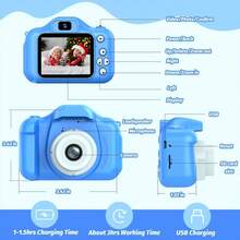 Kamera Digital Mini Anak-Anak, Kamera Selfie Layar HD 2 Inci, Perekaman Video & Fotografi 1080P, Kamera Kartun 8MP dengan Permainan Seru, Kamera Mainan Perjalanan Luar Ruangan Isi Ulang USB, Hadiah Natal dan Ulang Tahun untuk Anak Laki-Laki dan Perempuan - Kamera anak-anak - View 13