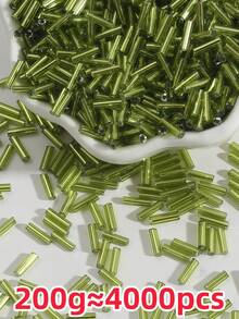 100克/约2000颗时尚亮色玻璃管珠，DIY珠宝配件，适用于手链、项链和服装装饰，非常适合手工工艺品制作。 - 2X6玻璃管珠 - 查看 34