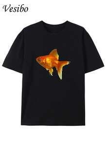 Creative And Fun T-Shirt With Round Neck And Graphic Design, Made Of Pure Fabric, Modern And Stylish For Summer, Perfect For Casual Everyday Wear - Black - View 1