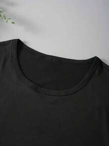 Camiseta de cuello redondo estampada de moda Soft FINESS para mujer, nueva camiseta de manga corta ajustada para primavera/verano, camiseta de manga corta Wilderness, camisetas de mujer, camiseta gráfica, camisetas gráficas para mujer, camiseta de verano, camiseta casual, camisetas de verano, tops, conjuntos de verano para mujer, camiseta casual cómoda de manga corta con cuello redondo, blusas elegantes para dama. - Negro - Ver 5