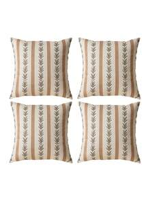 1/2/4pcs Floral Pattern Throw Pillow Covers, Traditional Embroidery Style Floral Decorative Cushion Covers, Soft Polyester, Zipper, Machine Washable, Suitable For Living Room, Bedroom, Sofa - Pink, Blue, Yellow, Green - No Embroidery - Multicolor - View 9