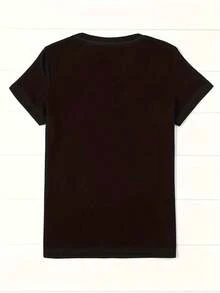 Women's Cotton Crew Neck Casual T-Shirt, Oversized T-Shirt With Country Western Graphic Design For Women - Orange T-Shirt With Cowboy Boot And Country Music Design - Casual T-Shirt For All Seasons And Concerts, Simple T-Shirt For Everyday Wear - 黑色 - 查看 3