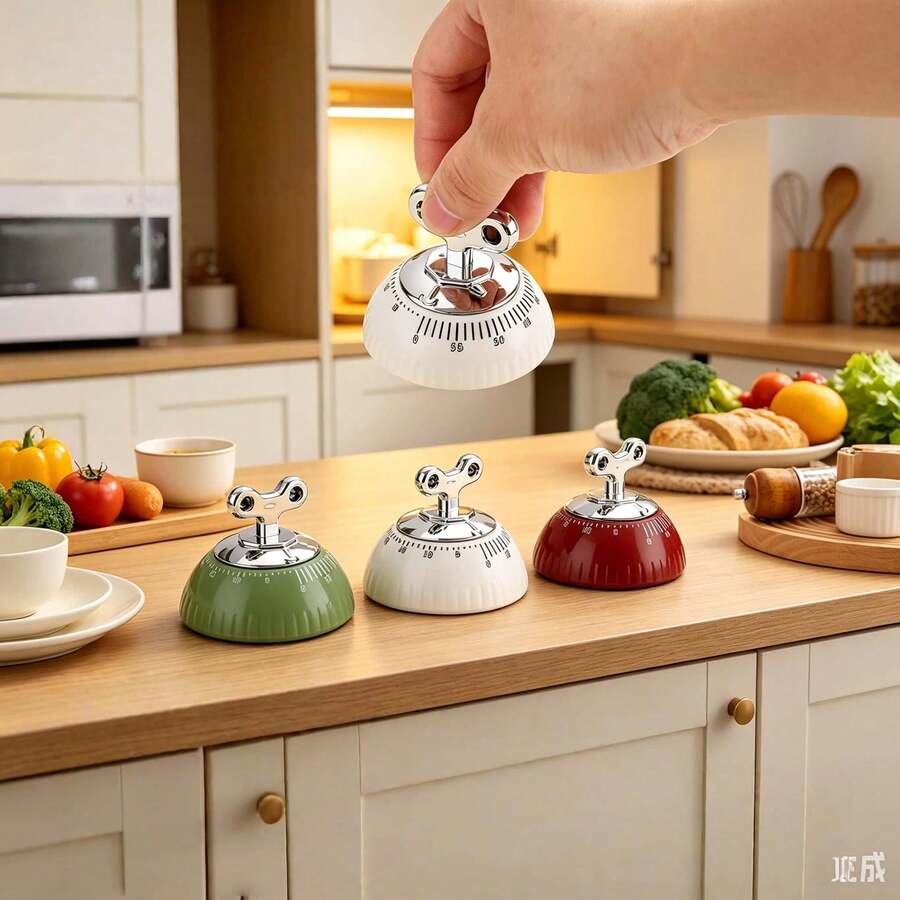 Magnetic Mechanical Kitchen Timer - No Battery Needed - Random Color - Suitable For Cooking, Baking, Classroom, Office Alarm Clock - Magnetic Timer - Home, Restaurant, Kitchen - Cooking - Mechanical Timer Reminder - Children, Student Timer