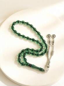 1 chuỗi hạt cầu nguyện Hồi giáo 33 hạt Tasbih Misbaha có tua hợp kim, chuỗi hạt cầu nguyện Tesbih dùng trong tôn giáo và mang theo hàng ngày, chuỗi hạt cầu nguyện cầm tay. - Nhiều màu - Xem 13