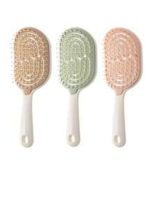 1pc Detachable Self-Cleaning Tangle Comb, Women's Curling Smoothing Comb, Fluffy Hollow Arc Massage Comb, High-Quality Durable Versatile Styling Comb, Ergonomic Portable Hair Care Comb Suitable For Men And Women, Great Gift For Holidays - Multicolor - View 5
