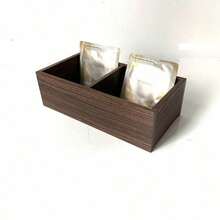 1 Pieza Caja de Almacenamiento de Bolsas de Té de Madera con 2 Estuches de Exhibición Multifuncionales de Madera Maciza, Perfecta para la Organización de Bolsas de Té, Azúcar, Especias & Artículos Esenciales de Cocina en la Mesa, Solución Elegante de Decoración del Hogar - Multicolor - Ver 4
