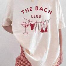 Camiseta estampada premium de verano para mujer, para fiesta de despedida de soltera en la playa, artículos para fiesta de despedida de soltera con temática de bikini y martini, camiseta para fin de semana de chicas. - Blanco - Ver 7