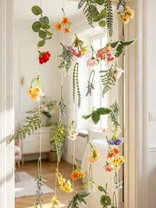 1pc Flower Mix Pendant, Home Door Hanger, Spring And Summer Home Decoration, Garden Indoor And Outdoor Decoration, Bohemian Style Decoration, Discontinued Moving Gift - Multicolor - View 6
