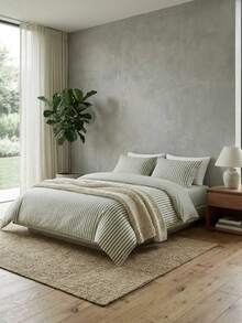 2/3-teiliges Türkische Baumwolle Gewebe Bettbezug Set | Bettbezug und Kissenbezug, moderne Bettwäsche für Schlafzimmer, 135*200 cm, 150*200 cm, 200*200 cm, 200*220 cm, 220*240 cm - Grün - Übersicht 2