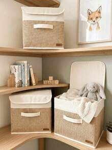 Foldable Storage Box 30x30x30 Cm – Minimalist Fabric Organizer Bin With Handles – Closet, Shelf & Home Storage - View 9