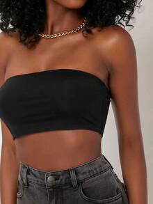 BASICS Top corto tubo sólido - Negro 2 - Ver 6