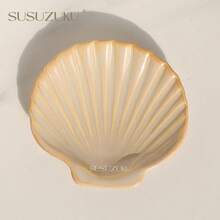 SIQIZHOU 1pc Ceramic Seashell Storage Tray, Children's Bedroom Decor Jewelry Tray, Cute Exquisite Jewelry Display Box, Home Decoration Ornament, Ring Tray, Photography Prop, Ins Style Jewelry Nail Display Dish, Bowknot Storage Tray - Nordic Style - View 5
