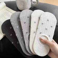 5双装女士薄款透气短袜，春夏百搭船袜 - 彩色 - 查看 7