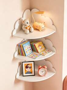 1/3 chiếc kệ hình đám mây cho phòng trẻ em, kệ gỗ thủ công trang trí hình đám mây treo tường, giá đựng đồ. - trắng - Xem 4