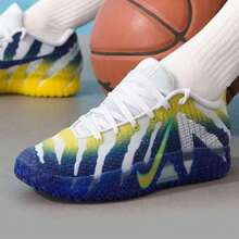 Nike JA 3 “Murray State” 舒适、简约、高性能、耐用、防滑、防扭转、抓地力强、回弹力好、支撑性强的低帮篮球鞋，男款，白色、蓝色和黄色 HF2794-004 - 白藍黃 - 查看 9