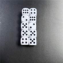 Easytoday 10pcs/Set High Quality 14mm/16mm Dice Set, White Dice With Black Dots, Acrylic Round Corner D6 Dice For Club Party Use - White - View 7