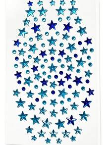 Blue Star Rhinestone Stickers, DIY Self-Adhesive Music Festival Face Decorations, Stage Makeup Eye Glitter Stickers - Multicolor - View 2