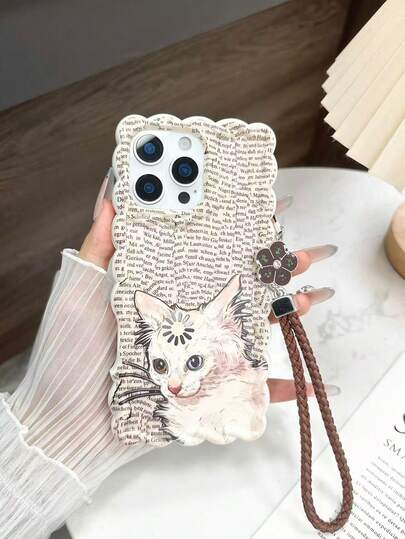 Ốp lưng điện thoại dày dặn, chống sốc, họa tiết mèo nhiều màu sắc, viền lượn sóng, kiểu dáng tối giản, in hình báo, phù hợp với 17/17 Pro/17 Pro Max, 16 XR/7/8, 15 Pro Max, 12 Pro Max, 13 Pro Max, 14 Pro Max, 13, 14, 11, 12P, 14, P11 Soft Shell, P12 Anti-Drop, XS, XR, 7/8P, 7/8GES2.