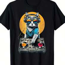 Printed T-Shirt For Men And Women - 黑色 - 查看 1