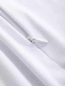 Camiseta deportiva de compresión con cremallera, estilo preppy de verano - Blanco - Ver 2