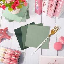 20pcs/40pcs/60pcs/Set Soft Square Jade Green Napkins, 2-Ply, 25cm*25cm Opened, Suitable For: Wedding, Tea Party, Birthday Party Decoration, Party Decoration, Party Supplies, Holiday Decoration, Holiday Supplies - Quantity - View 5