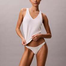 Calvin Klein Calvinklein Icon Logo Dipped String Thong Underwear  Women  Panties QD5157 - Hoa thạch thảo tuyết - Xem 3