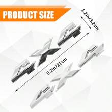 4X4 Emblem, 4x4 Decals For Trucks, 3D Decal Emblem Logo Sticker Nameplate Badge, Auto Accessories Car Side Fender Rear Trunk Badge Tailgate Sticker Decals Universal For Most Vehicles - 銀 - 查看 2