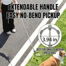 Extendable Pet Waste Collector With Universal Bag Clip, Foldable Dog Poop Scooper Without Bending, Long Handle Pet Waste Collector, Foldable Pet Cleaning Tool, Easy To Store - View 2