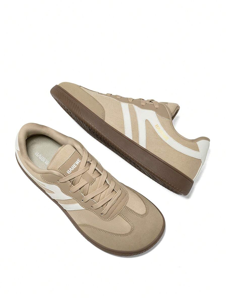 Sepatu Sneakers BAREWE Unisex Minimalis dengan Desain Ujung Lebar | Tanpa Hak | Sepatu Sneakers Kanvas Bergaya, Cocok untuk Jalan Sehari-hari dan Olahraga Kasual - Aprikot - View 1