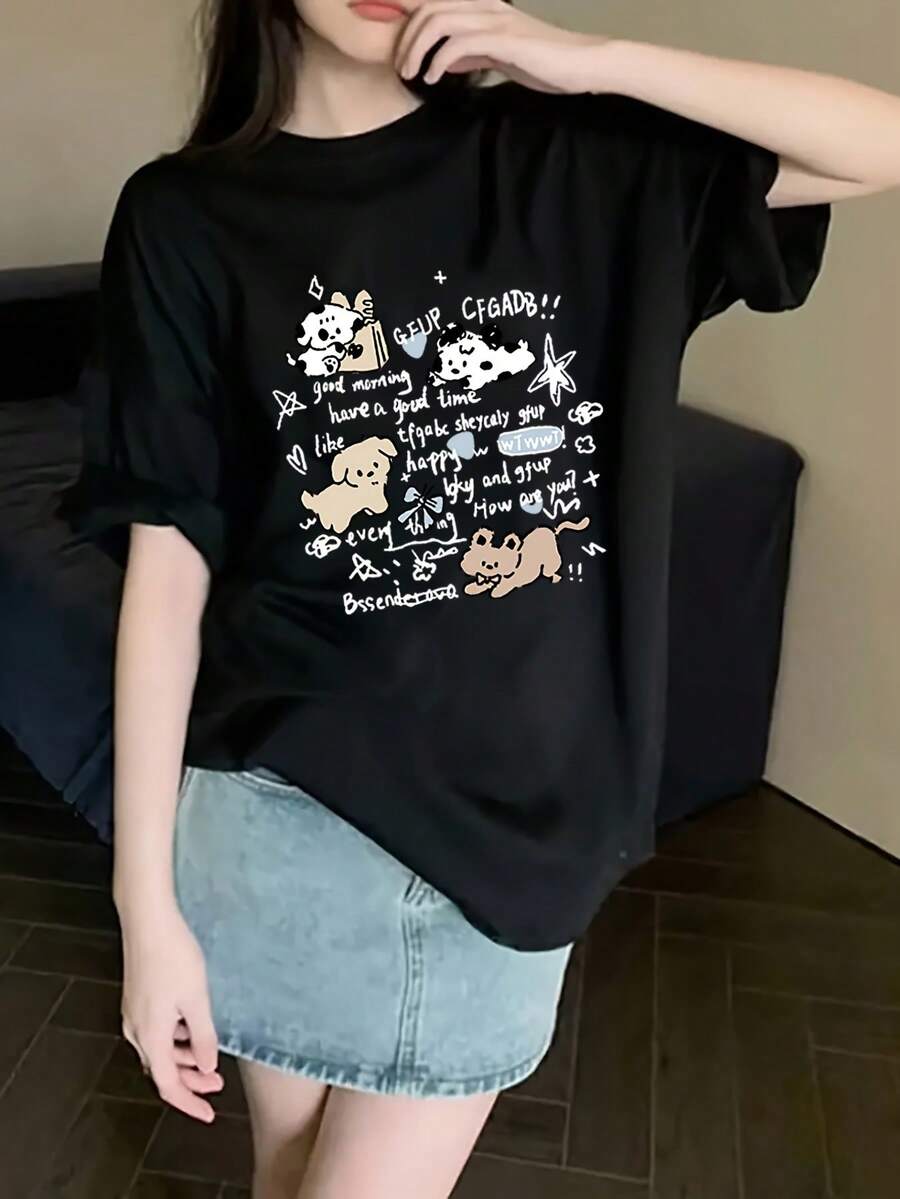 Women T-Shirts - Black - View 1