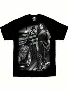 New Summer Styles  Firme Art D Gonzales DGA Lowrider T-Shirt, Comfortable Cotton, Round Neck, Short Sleeve, 180g - màu đen - Xem 6