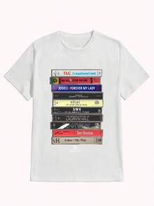1 Piece Pure Cotton Printed T-Shirt 180g, Hip Hop Style Lauryn Hill The Miseducation Of Caste, Casual Print, Comfortable And Versatile, With Letter Pattern, 100% Cotton - 白色 - 查看 7