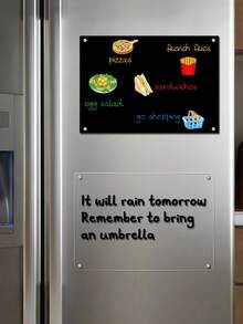Refrigerator Magnetic Menu Planner Board, Dual-Color Erasable Acrylic Weekly Meal Planner, Home Kitchen Meal Prep Record & Decorative Message Board, Back To School - Multicolor - View 3