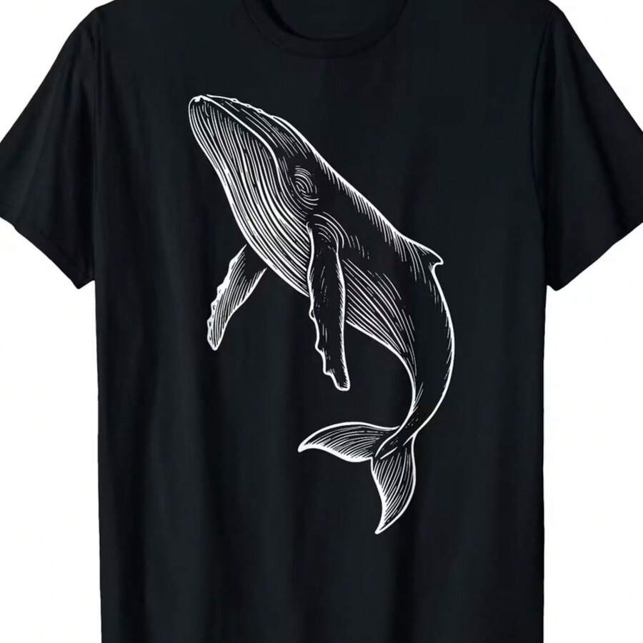 Printed T-Shirt For Men And Women - 黑色 - 查看 1