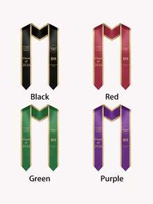 Custom Printed Graduation Sash With School Logo & Personalized Text, Class Of 2026 Graduation With University, Degree & Major, Multi-Color Graduation Shawl For Graduation Day - Multicolor - View 10