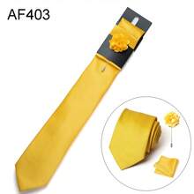 AlanKing 3pcs/Set Men's Solid Color Necktie, Pocket Square, And Lapel Flower, Classic Suit Accessories For Business, Casual Events, Weddings - Color Mixing - View 13