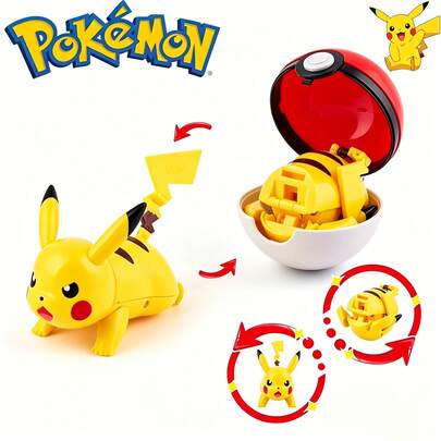 pokemon 1盒/2合1世代宝可梦变形玩具，口袋妖怪可变形精灵球可动人偶，动漫模型收藏品，粉丝礼物