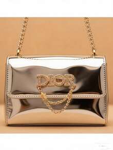 Luxury Rhinestone Letter Chain Brooch Pin With Double Chain And Gold Star Charm For Women Men - Multicolor - View 8