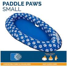 SwimWays Paddle Paws Sprin Float Do Raft, Portable Inflatable Do Pool Floats with Carryin Case, Small 0-65 lbs , Blue - Pequeño - Ver 4