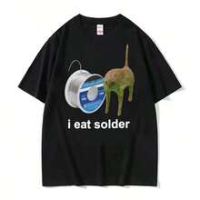 Limited Time Offer, Limited Quantity Available, Flash , Women's Shirts, Women's T-Shirts. Comfortable NEW YORK USA Letter Graphic Versatile T-Shirts, Fashion Loose Casual Sports Crew Neck Short Sleeve Ved Top, Women's Tops - 黑色 - 查看 1