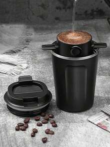1pc Stainless Steel Reusable Coffee Filter Funnel, Portable Foldable Pour Over Coffee Dripper - Multicolor - View 3