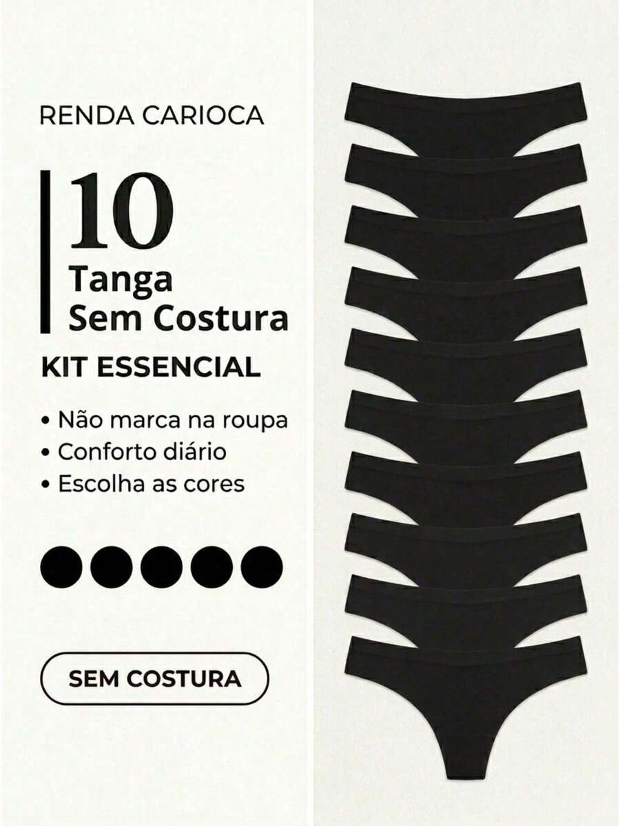 Set Of 5 Seamless Laser Cut Panties - Smooth, Comfortable - 10 Therefore - View 1