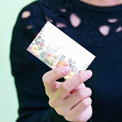 25/50 Pcs Fresh Watercolor Message Cards, Floral Element Blank Writing Surface Cards, Thank You Cards, Blank Greeting Cards, DIY Cards, Pocket Cards, Small Blank Cards, Small Business Supplies, Gift Cards, Birthday Gifts, Unique Gifts, Back-To-School